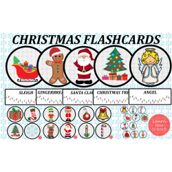 Christmas flashcards - 24 flashcards wraz z podpisami w trzech rozmiarach w wersji PDF