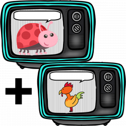Bugs TV + Farm Animals TV - 18 flashcards wraz z podpisami trzy rodzaje w wersji PDF