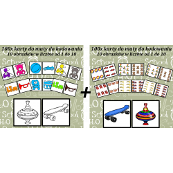 Karty do kodowania "TOYS - COLOURS + NUMBERS" - w wersji PDF 200 szt