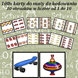 Karty do kodowania "TOYS - NUMBERS" - w wersji PDF 100 szt